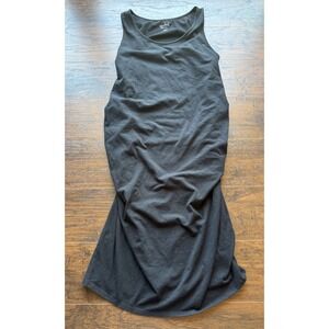 Isabel Maternity Ruched Tank Dress XL Black Bodycon Stretch Midi Casual Everyday